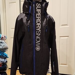 Superdry Men's Black and Blue Ski Jacket M Jk2